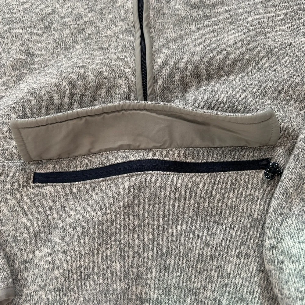 J Crew Vintage Fleece 1/2 Zip Gray Women’s  High Neck w Pocket w Zipper  Size S